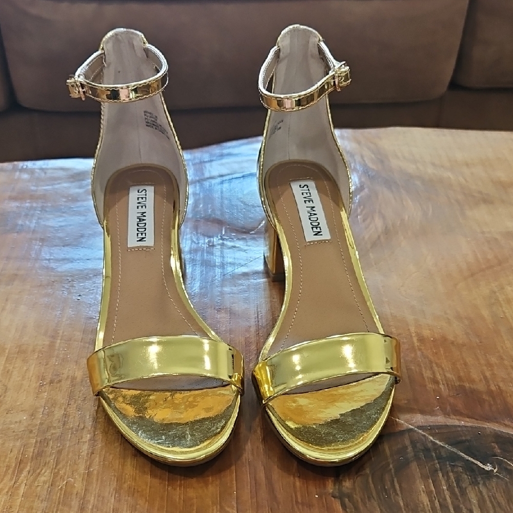 Steve Madden Heels Irenee Gold Sz 6 NWT
